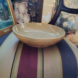 Vintage Mid Century Craft S Ceramic Pottery Large Serving Bowl Burlap Textured